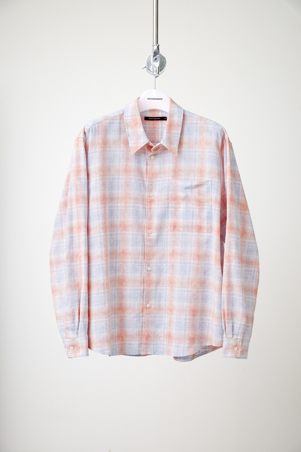 Museum Shirt (Tie Dyed Check)-Coral