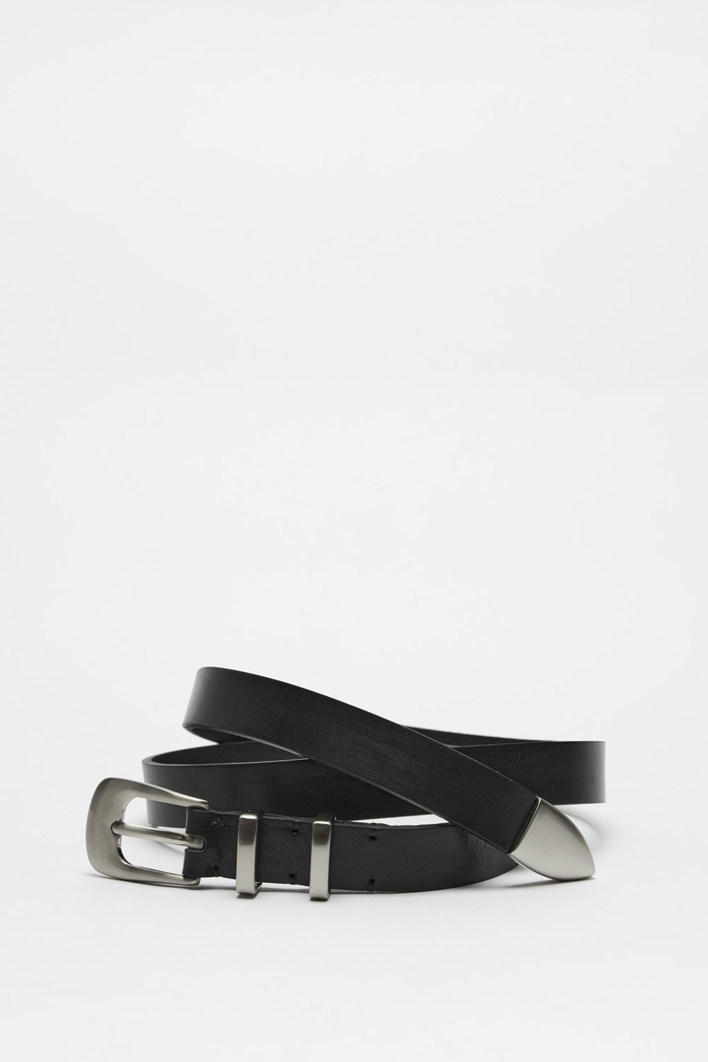 Western Leather Belt (M)_Black