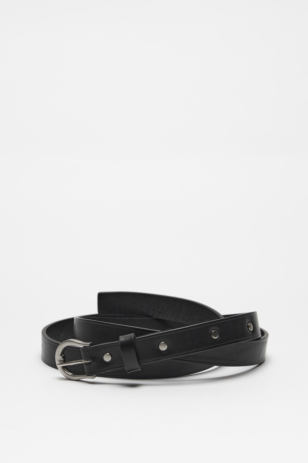 Long Leather Belt (M)_Black