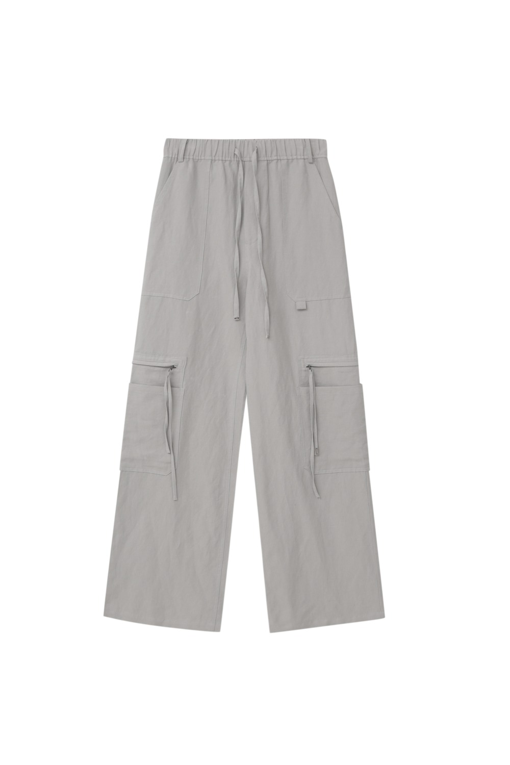 String Cargo Semi Wide Pants_Light Grey
