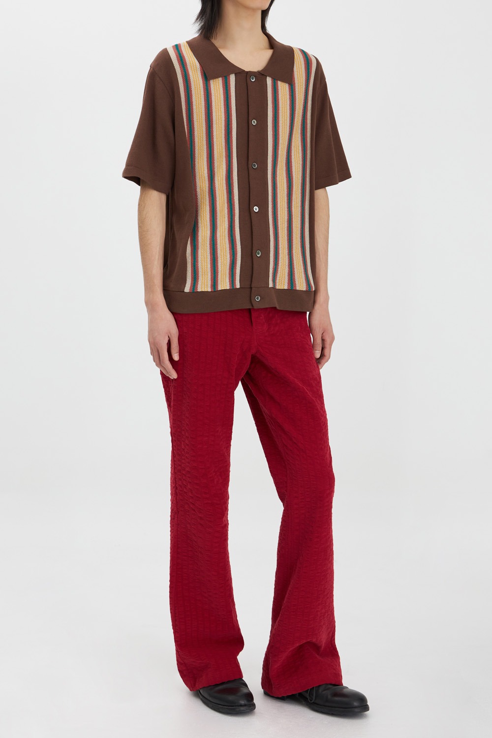 Knit H/S Shirt_Brown