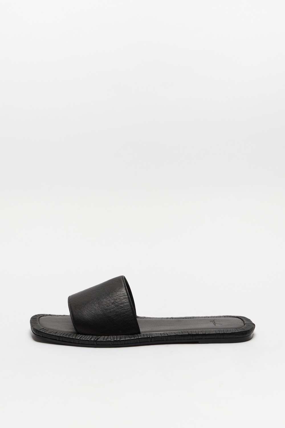 Shirring Slide Sandals (Women)_Black