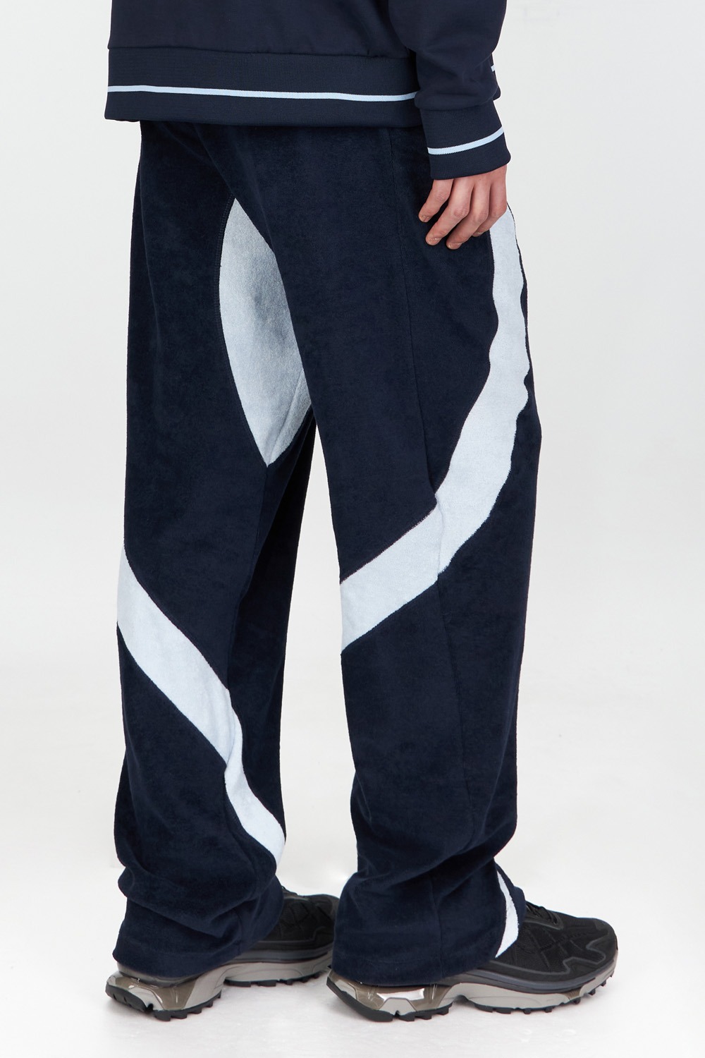 Towelling Panel Pant_Navy