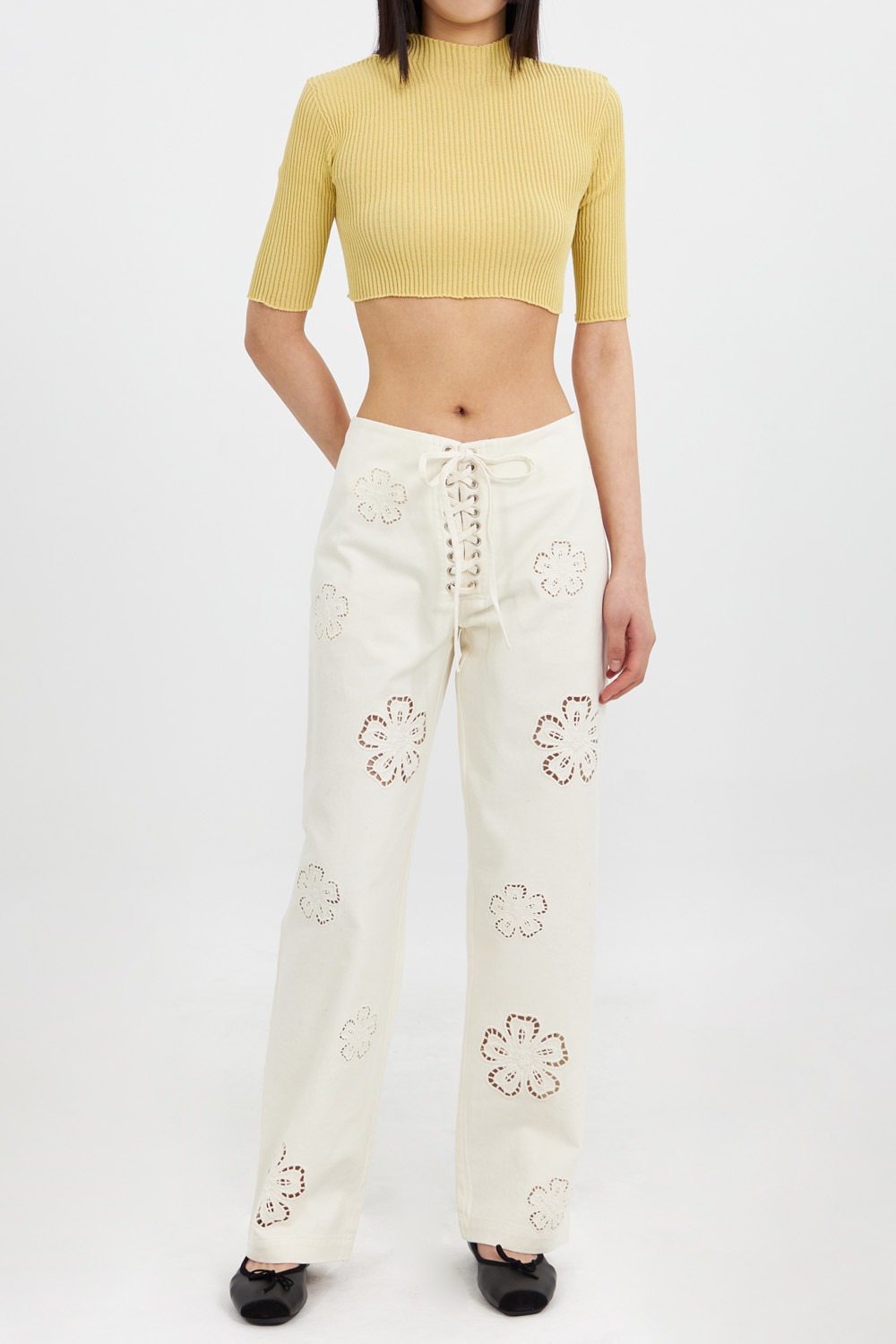 Taras Cutwork Embroidered Pant_Ivory