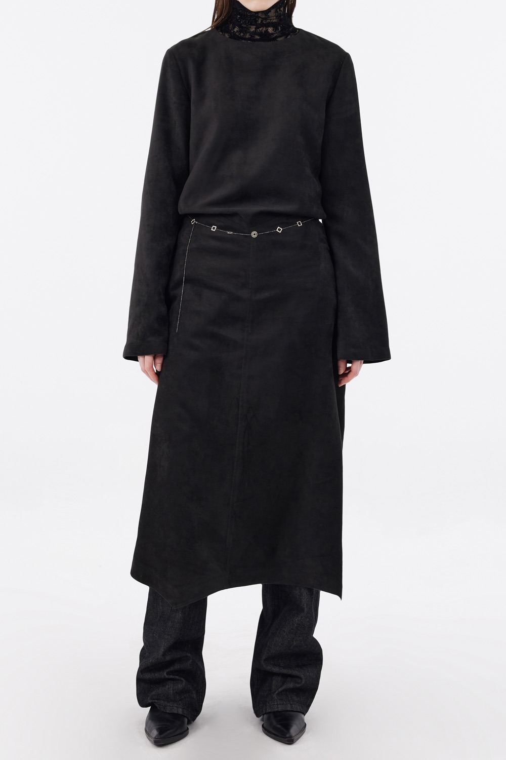 Asymmetric Maxi Dress - Black