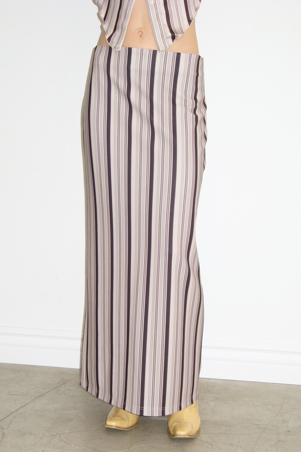 Stripe Maxi Skirt - Beige
