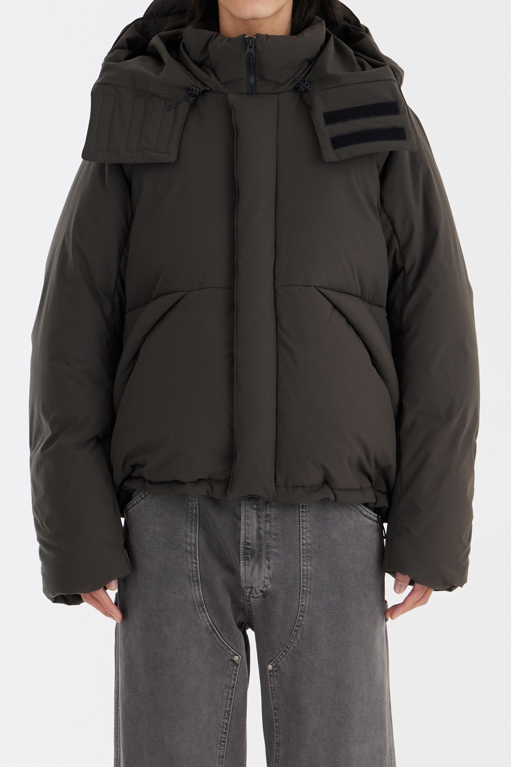 Heavy Goose Down Puffer Jacket - Charcoal Brown