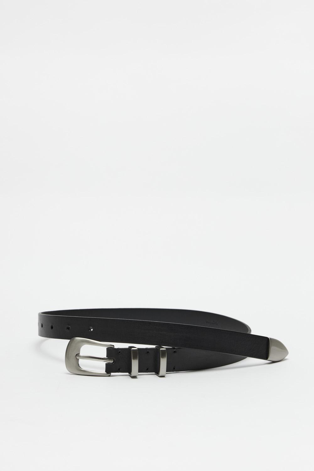 Western Leather Belt (W) - Black