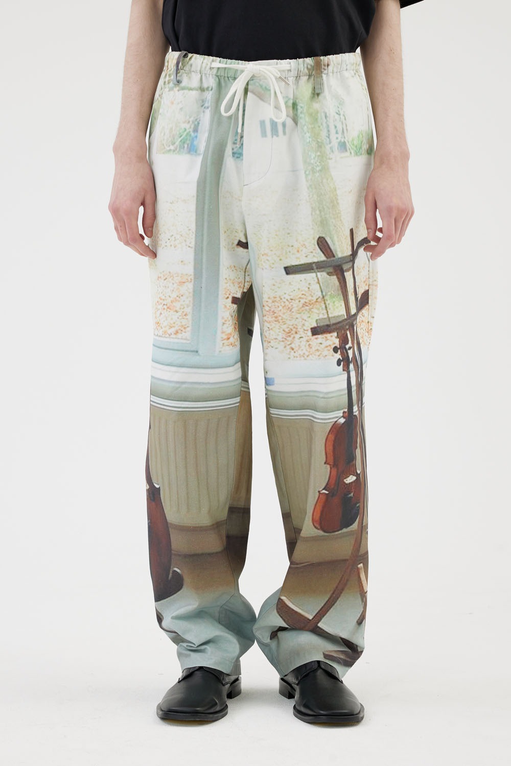 Relaxed Print Comport Pants_White
