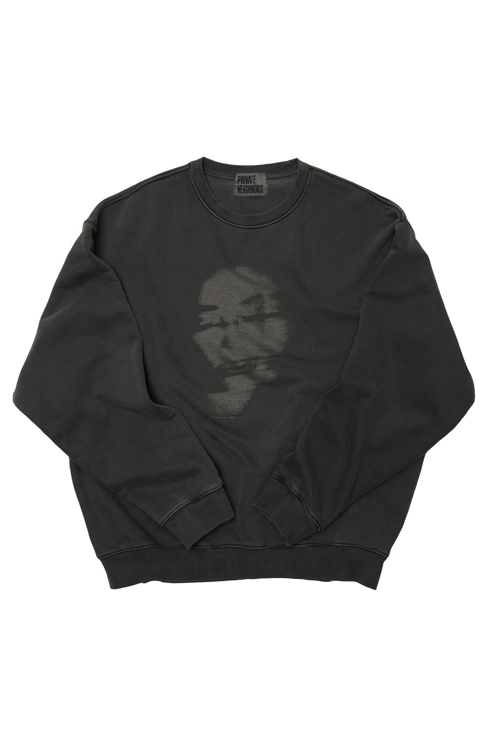 Faded Face Sweatshirt(Pigment Dyed) - Charcoal Grey