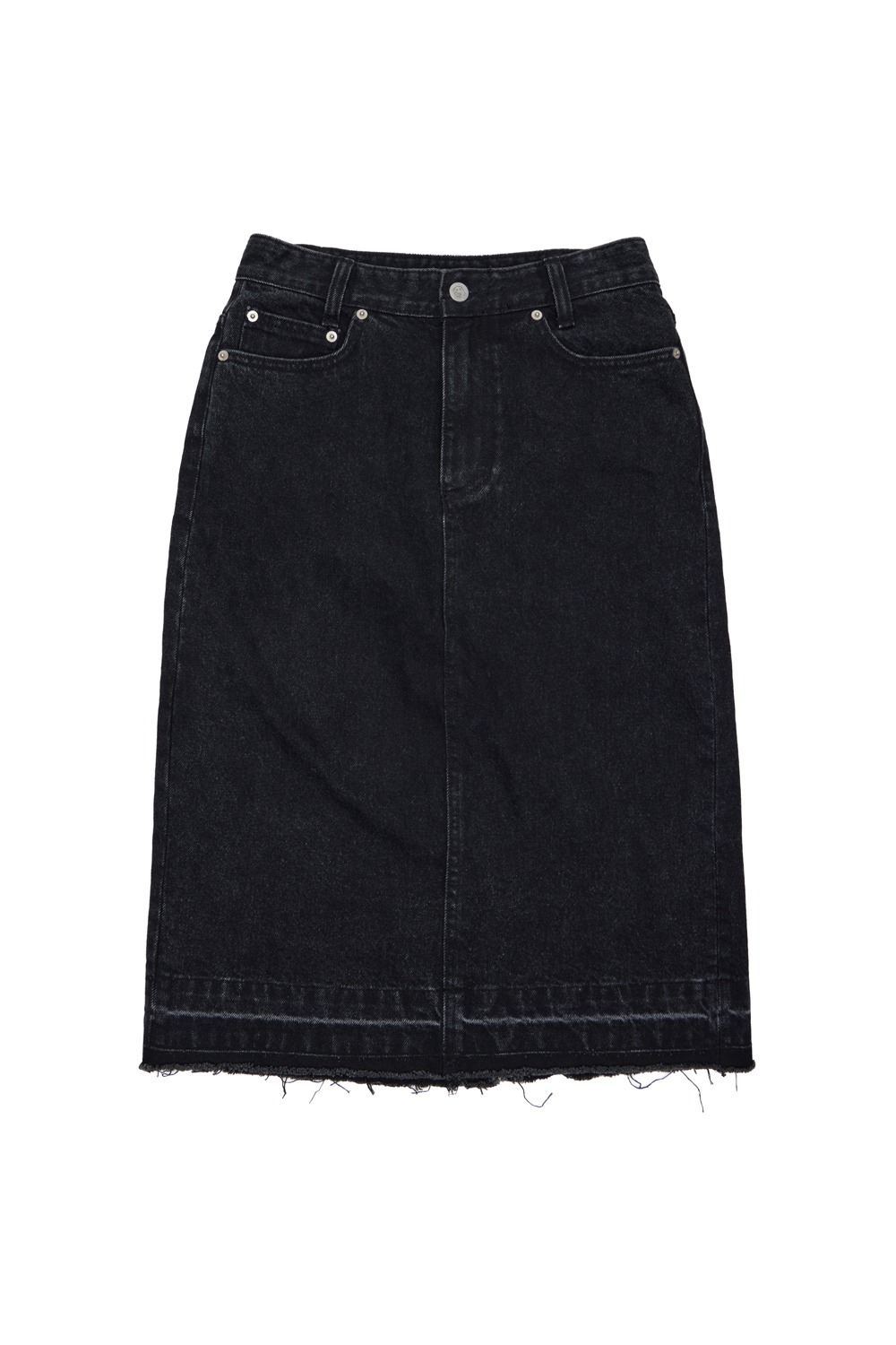 Gallery Denim Midi Skirt - Washed Black