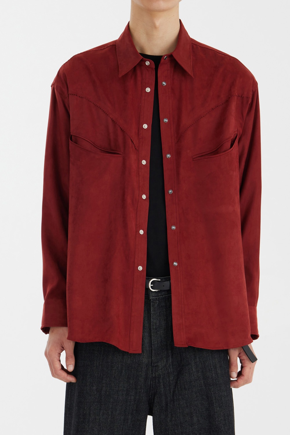 Cut-off Western Shirt - Red