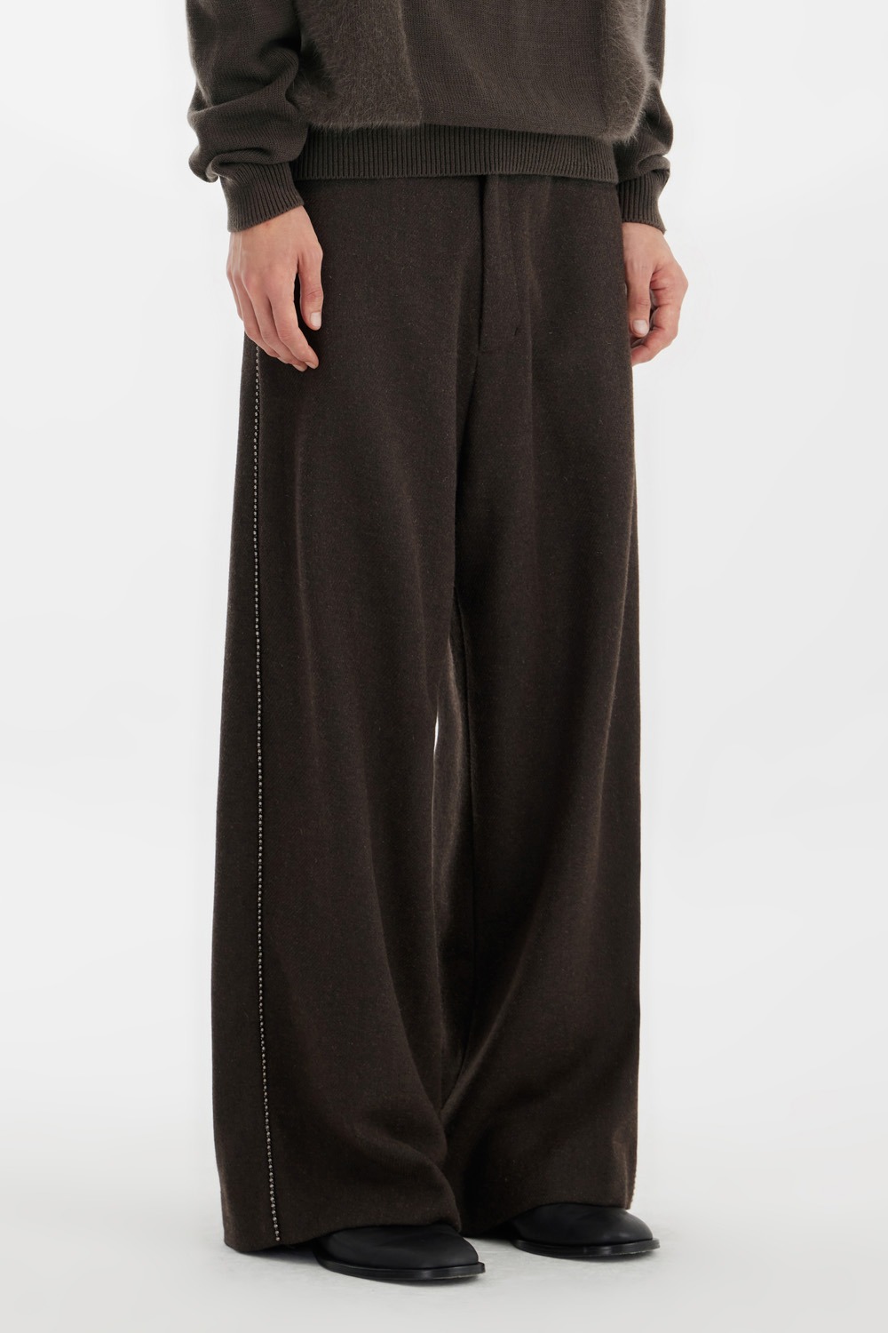 Low waist Wide Trousers - Brown