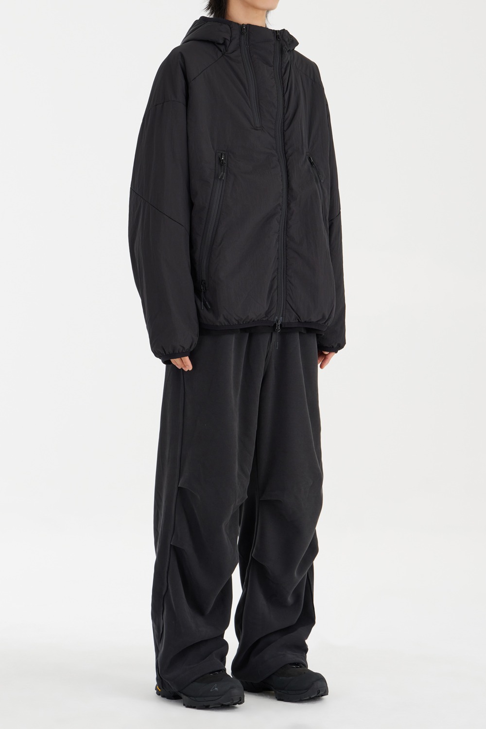 Double-Zip Insulated Parka - Black
