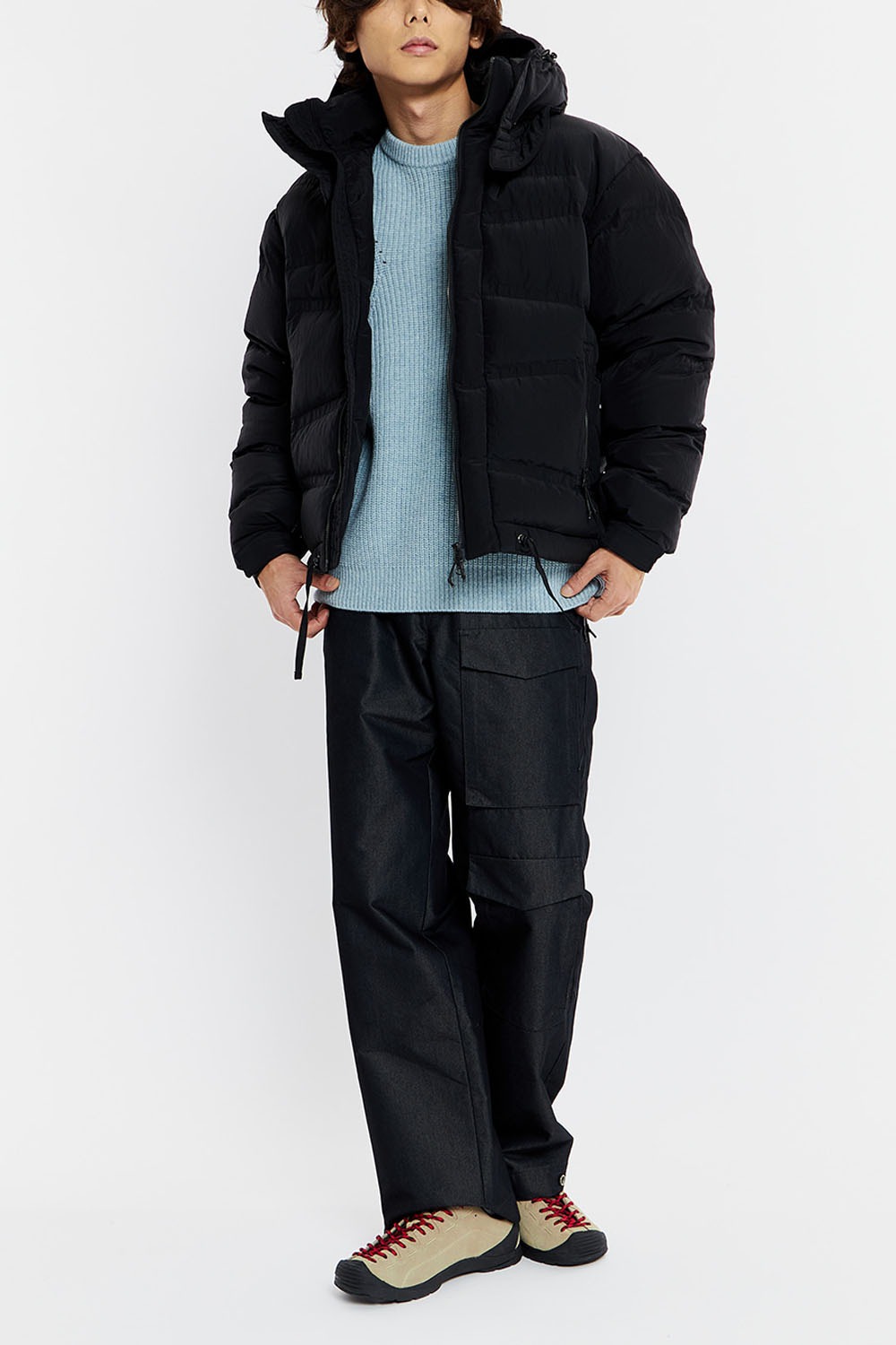 Oblique Quilted Puffa Down - Black