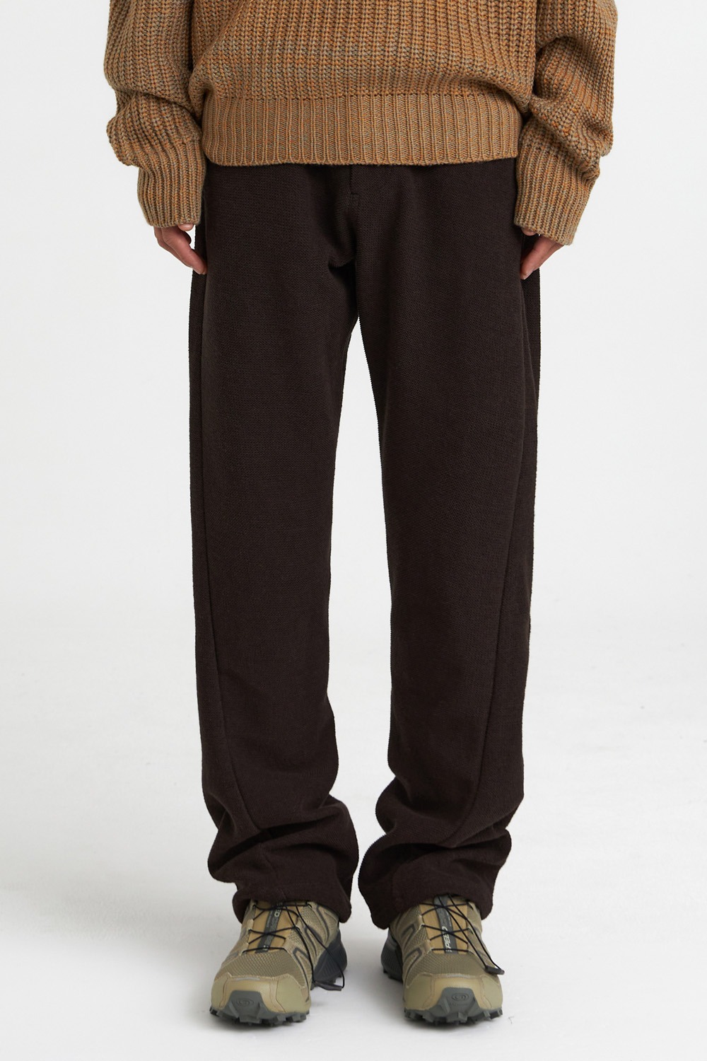 Straight Knitting Jeans - Brown