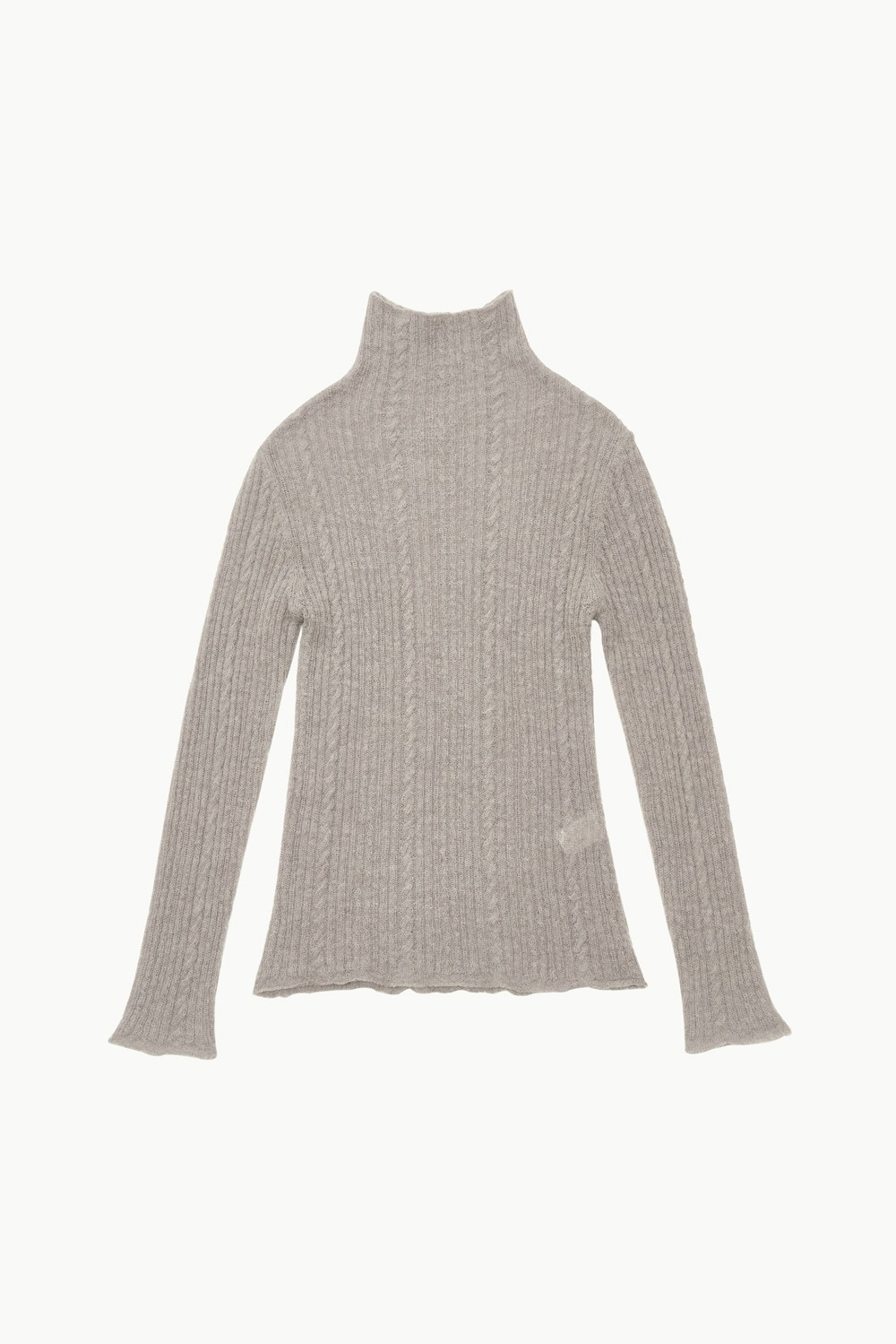 Sheer Turtle Neck Pullover - Charcoal
