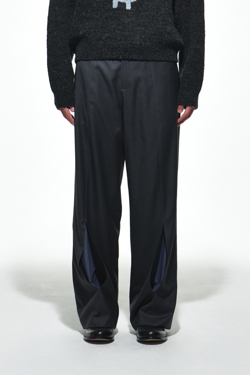 Cut Out Trousers - Charcoal