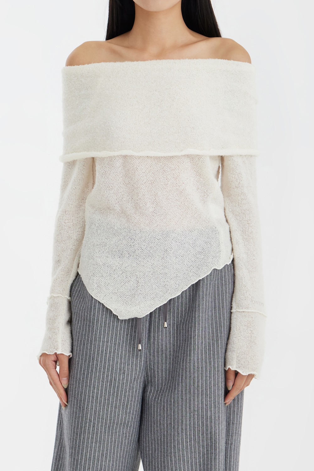 Wool Off-Shoulder Sweater - Ivory