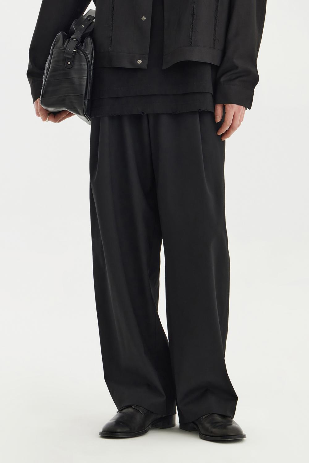 Structured Wide Pants - Black