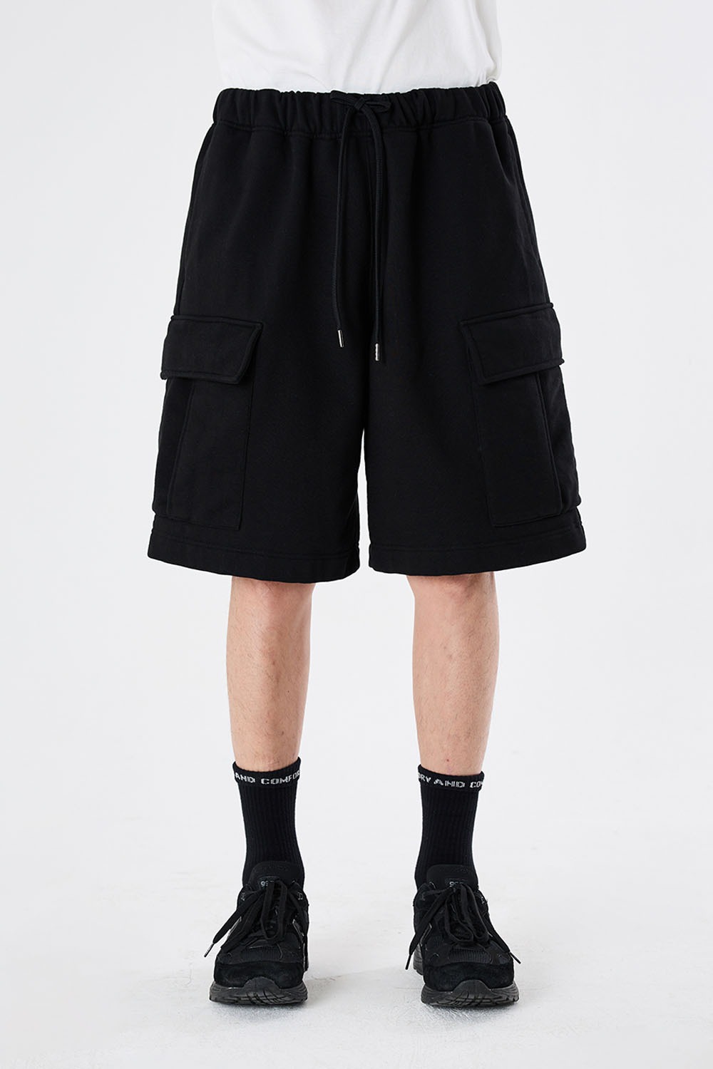 Over Mil Sweat Shorts-Black