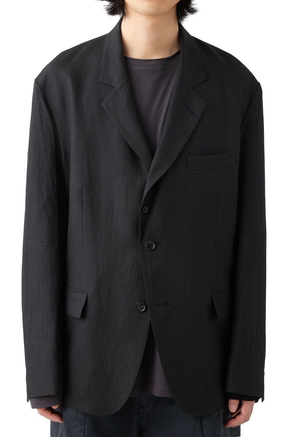 Tailored Jacket-Linen Black