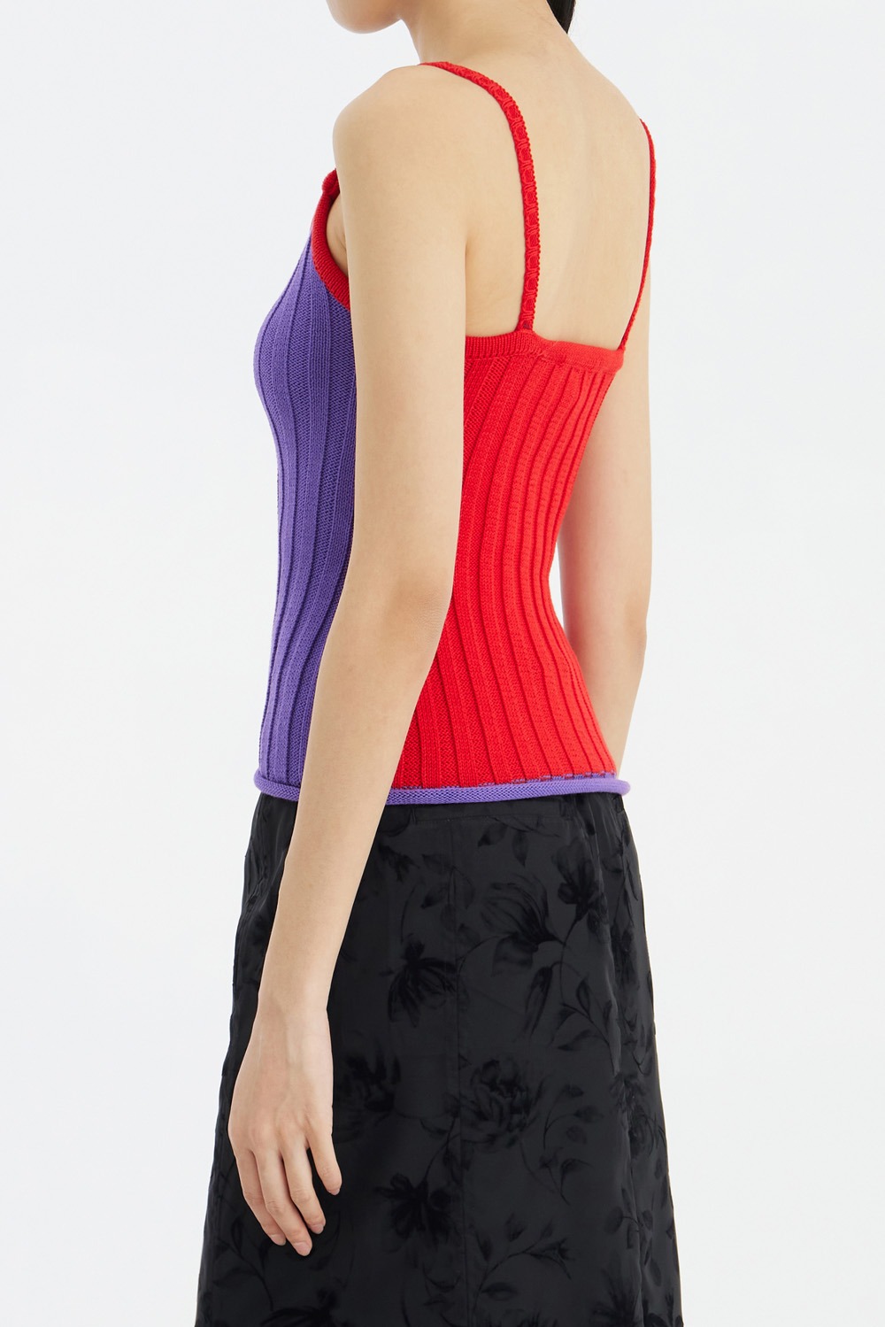 Cable Knit Cami-Purple/Red