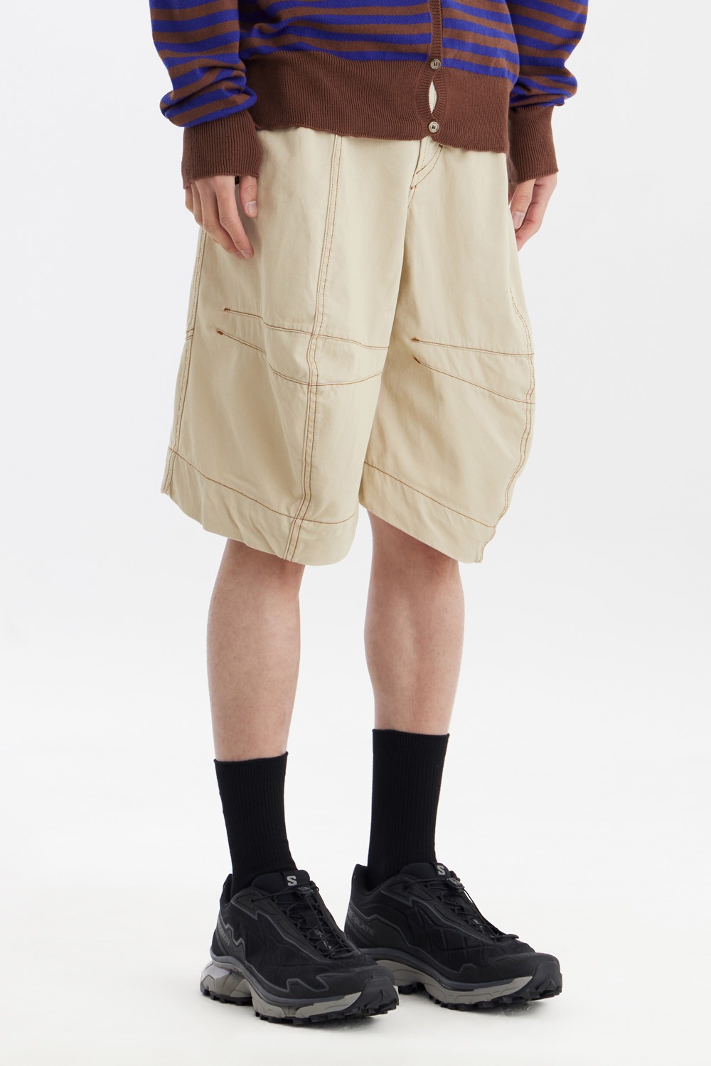 Oversized Shorts-Cream