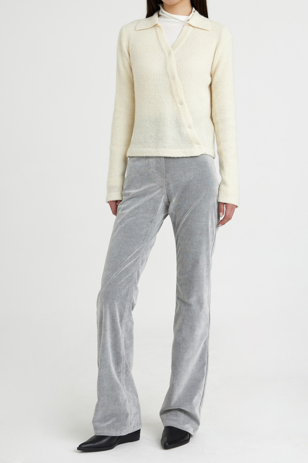 Asymmetric Knit Shirt - Ivory