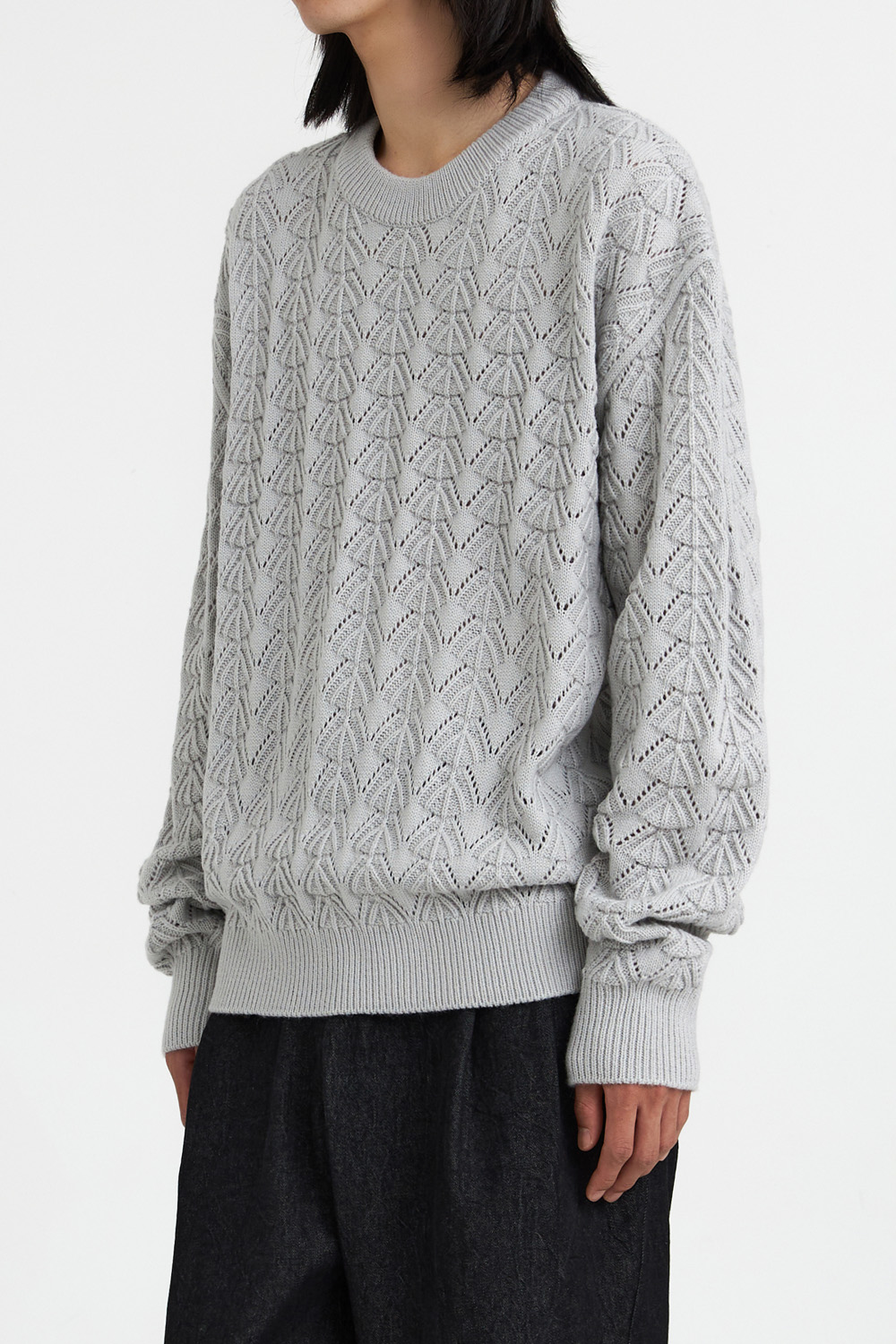 Clam Crochet Knit - Grey