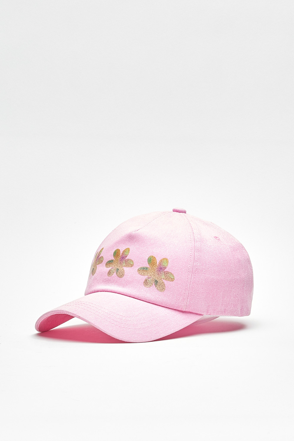 Flower Graphic Ball Cap - Pink