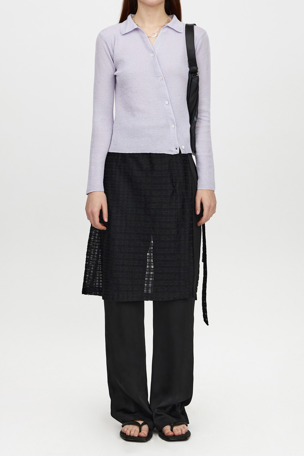 Asymmetric Knit Shirt_Lilac