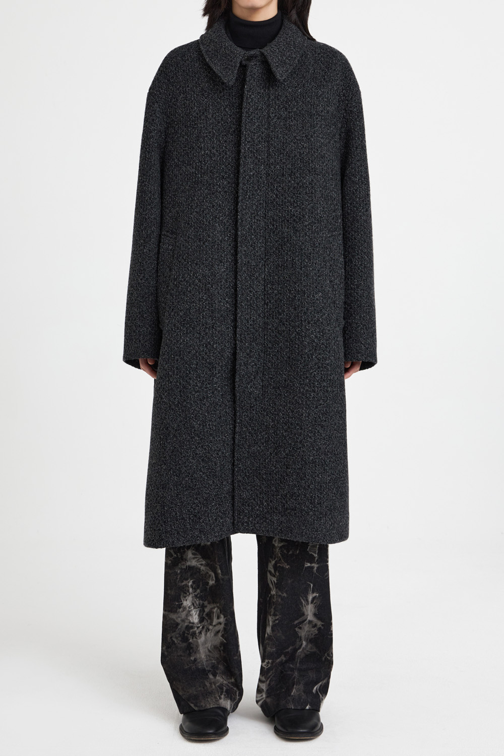 Balmacaan Coat - Charcoal Tweed
