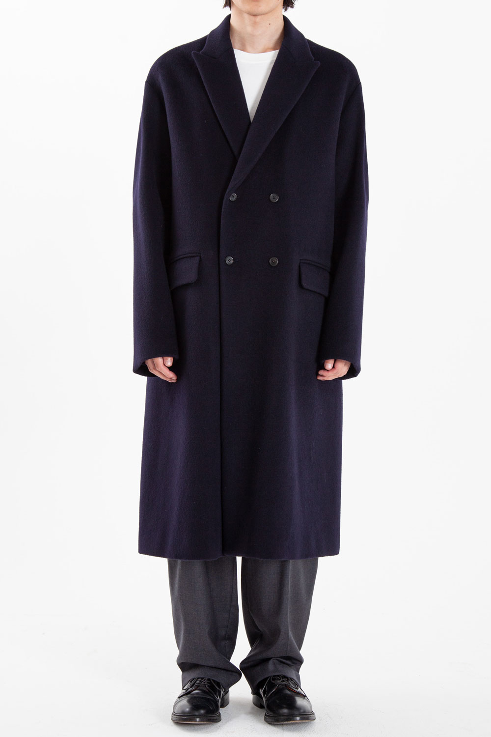 Double Breasted Coat-Navy