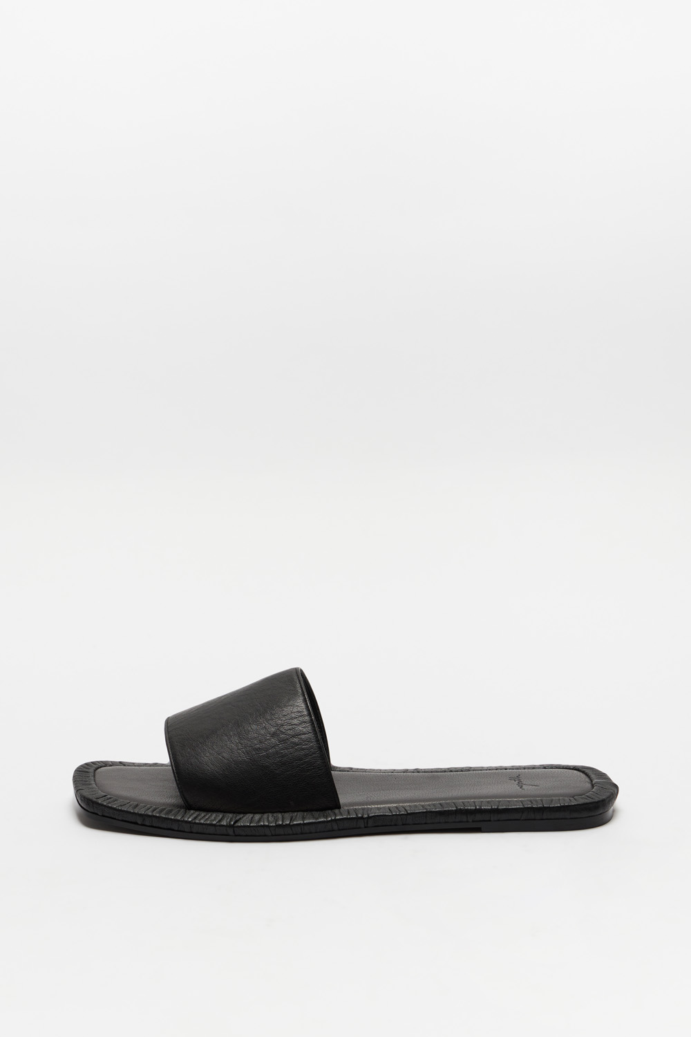 Shirring Slide Sandals (Men)_Black