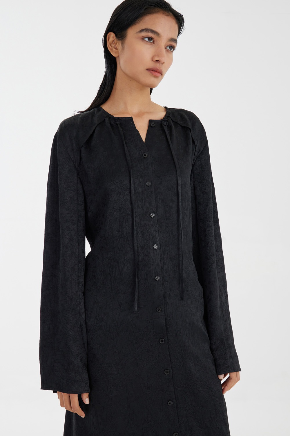 Buttoned Maxi Dress - Black