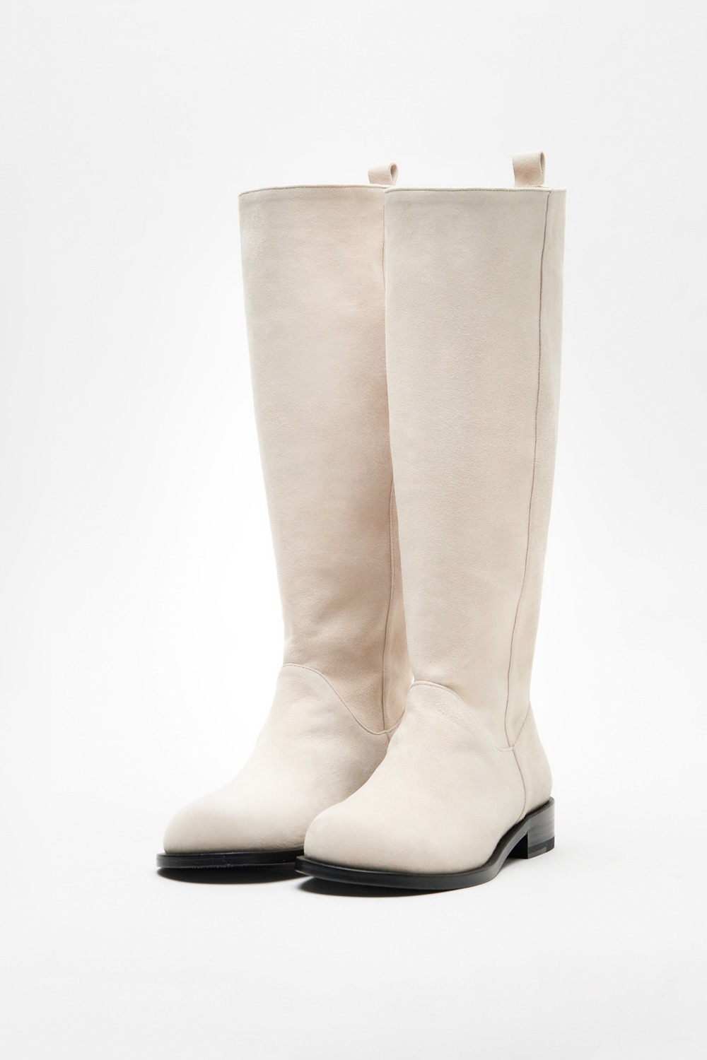 Knee-High Suede Boots (Women) - Ivory