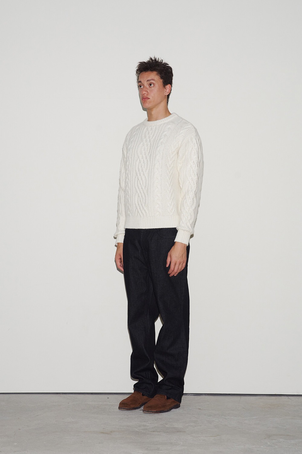 Heavy Cable Sweater - Ivory