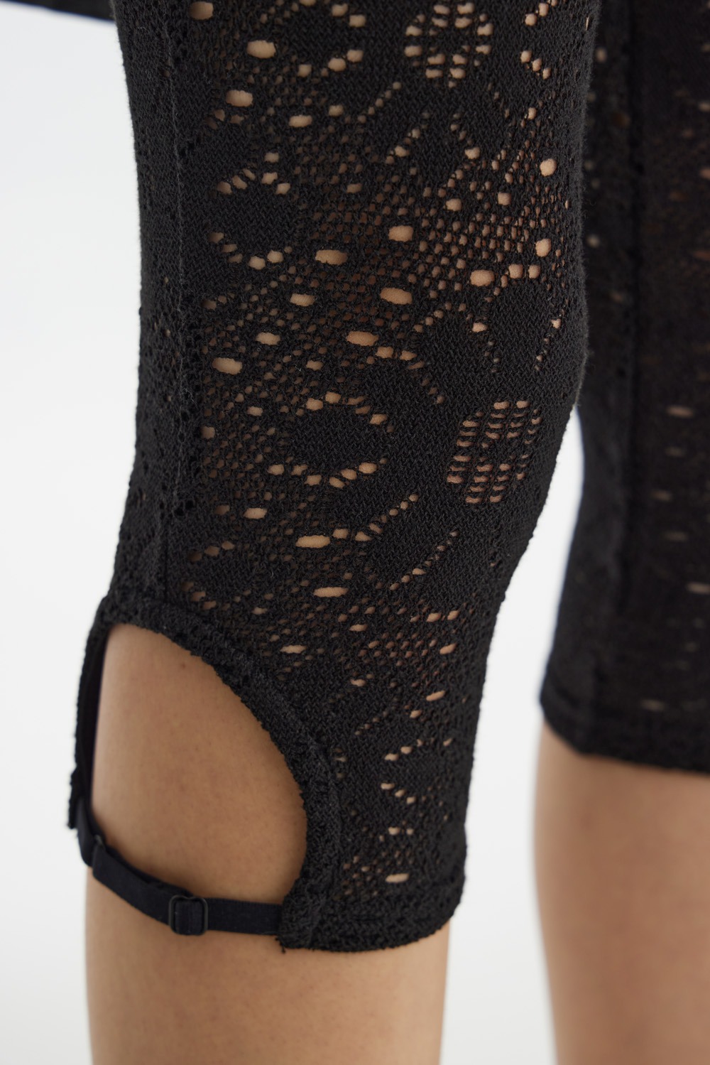 Floral Lace Leggings-Black