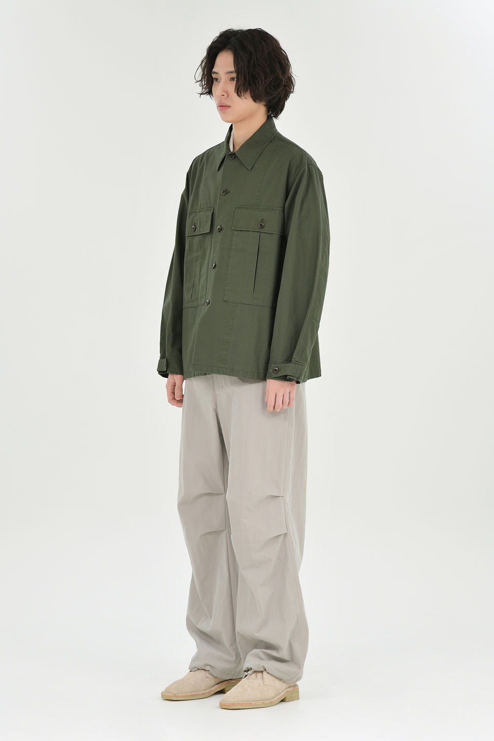Military Shirt Jacket-Olive