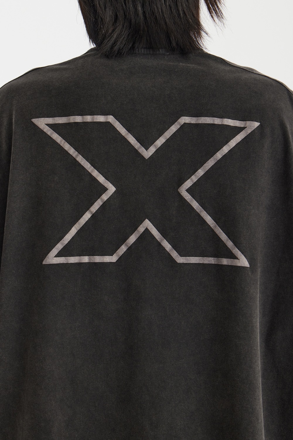 X` Layered T-Shirt-Faded Black