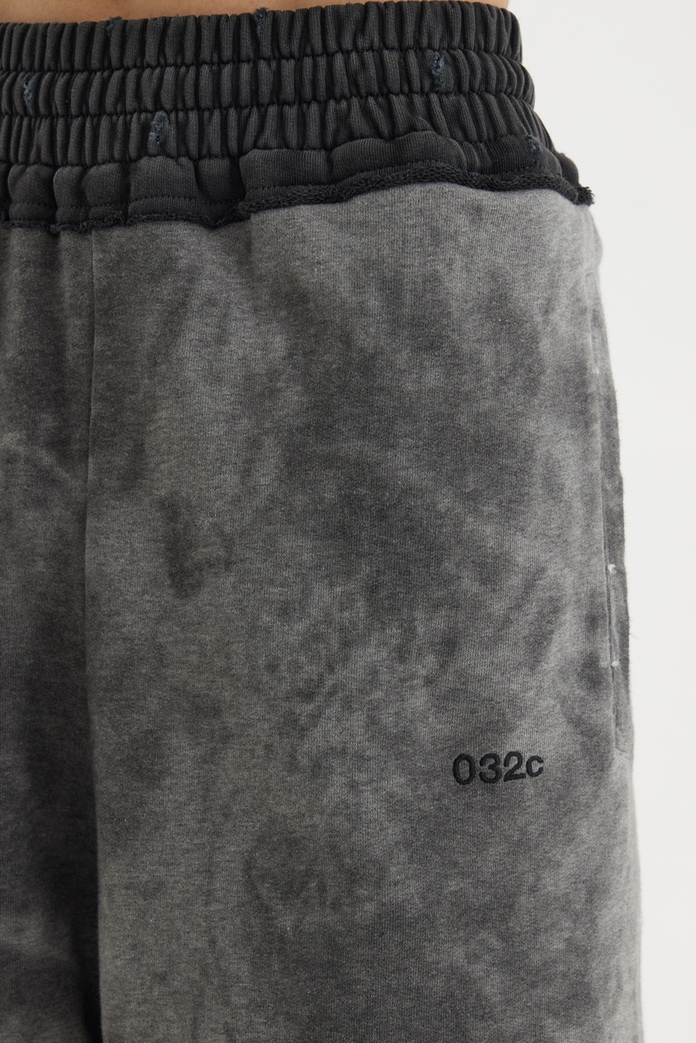 Glow` Stained Sweatpants-Grey Melange