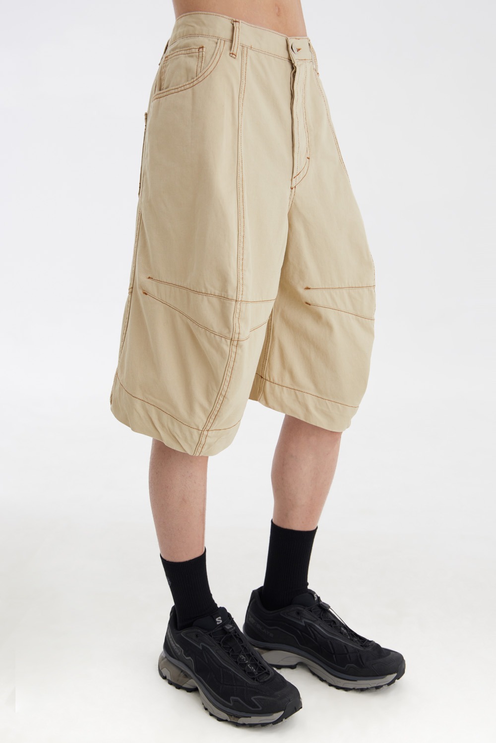 Oversized Shorts-Cream