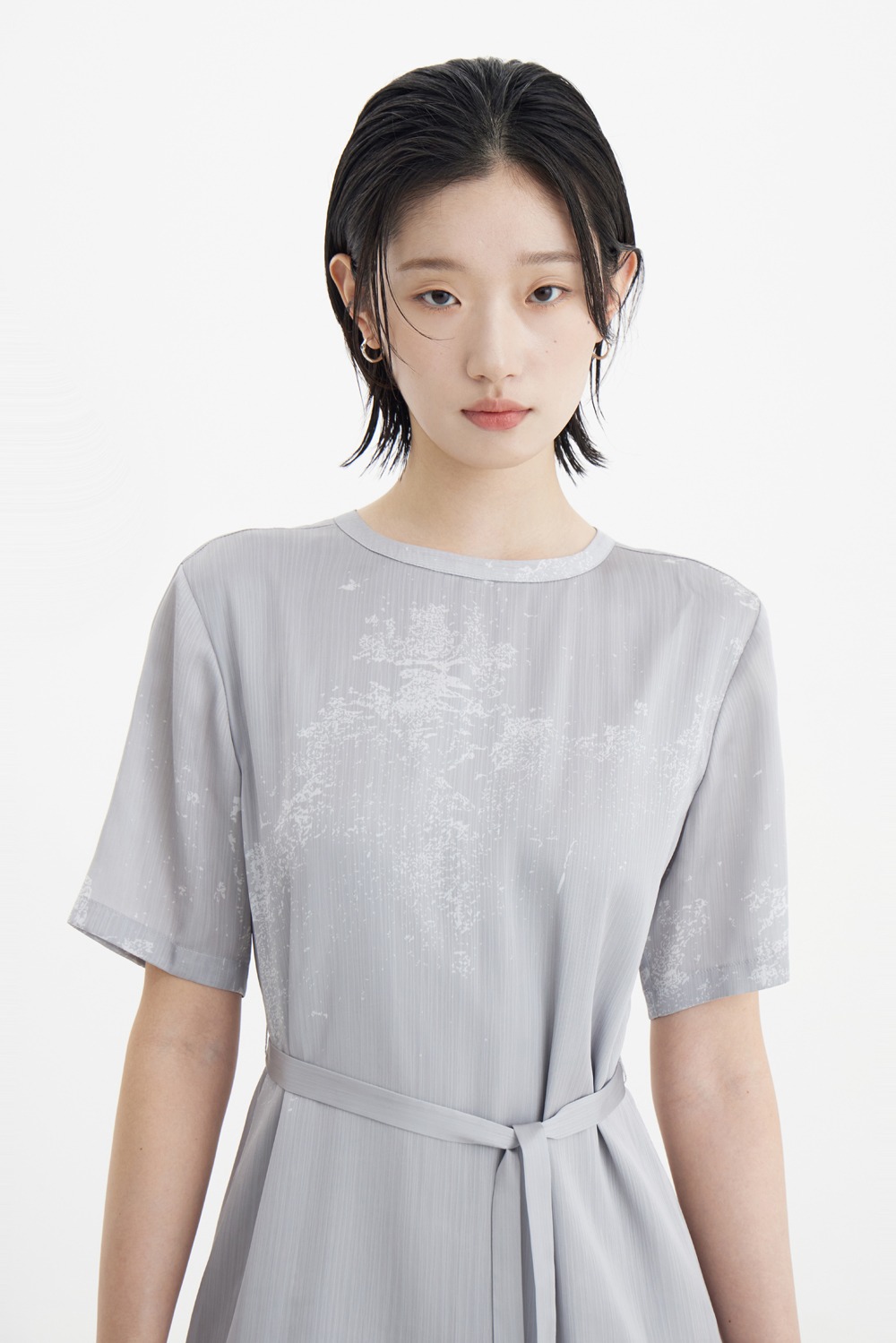 Half Sleeve Dress - Grey Printing